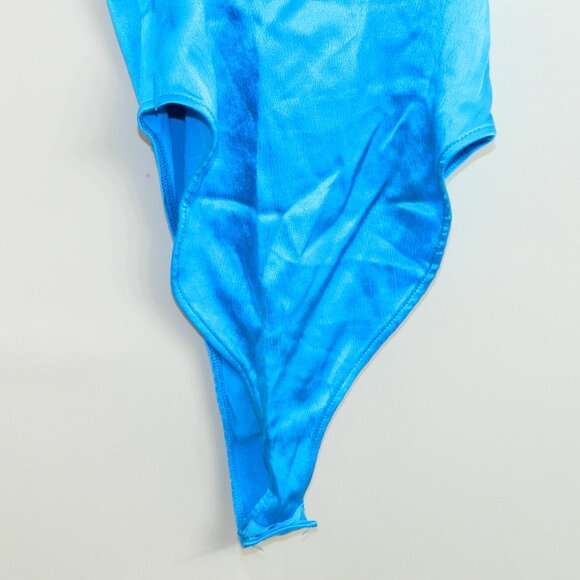 Zara Turquoise Blue Satin Effect Bustier Wired Bra Bodysuit Size Small - Picture 7 of 13